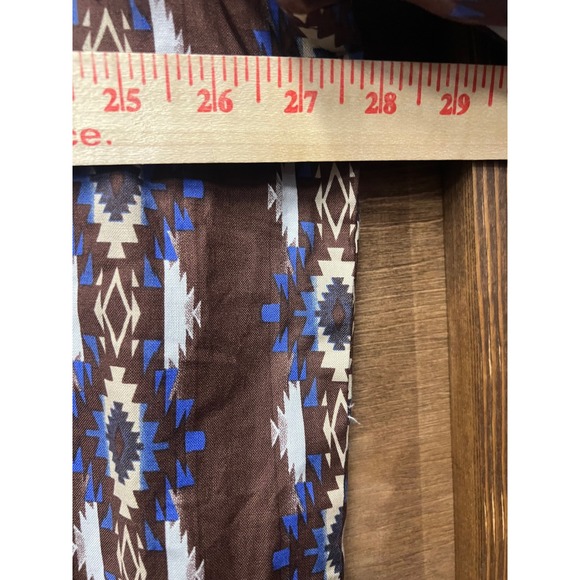 Wrangler Mens XXL Western Snap Shirt Brown Blue Aztec Geometric Pearl Snap Print - Picture 4 of 6